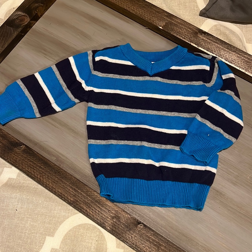 Children’s Place blue striped v-neck sweater